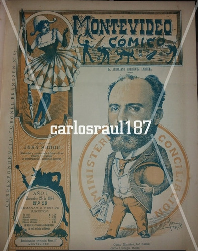 Revista Caricatura Aureliano Rodriguez Larreta 1894 Blancos