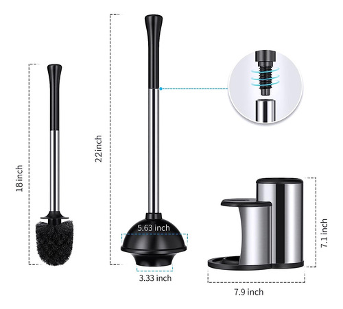 Set De Cepillo Roleader, Con Desatascador, Para Inodoro