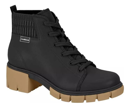 Bota Coturno Tratorado Feminino Cano Curto Moleca 5338.103