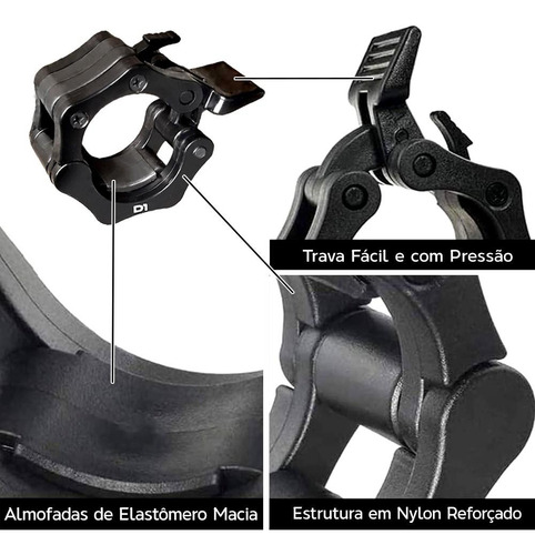 Kit 2 Pares Presilhas Lock Jaw Collar Barra Olímpica - 50mm