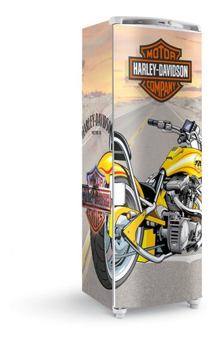 Adesivo Geladeira Freezer Pequeno Completo Harley Moto Retr