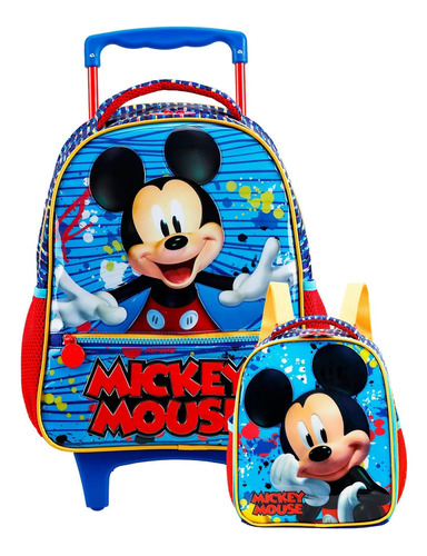 Mochila De Rodinha Mickey Mouse Oficial - 35 X 28 X 14 Cm