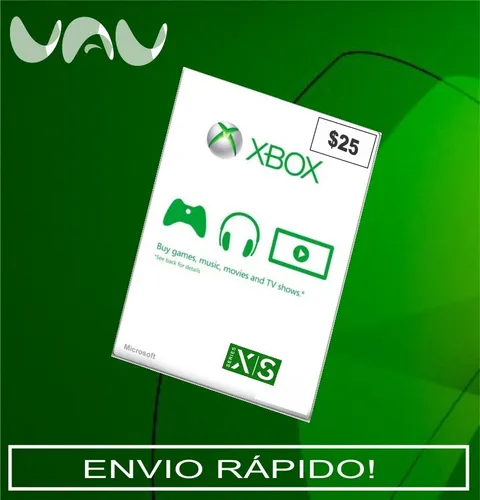 Microsoft Gift Card $25 Dólares Cartão Xbox One E Series X/s