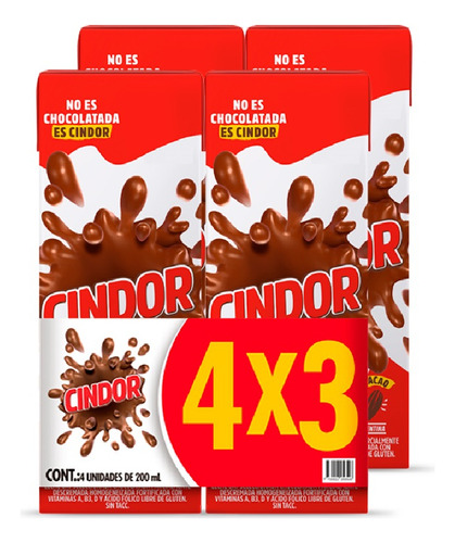 Chocolatada Cindor 4x3 800 Ml