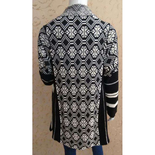 Kimono De Fio Estampa Geométrica Coerenza C0833 - Preto