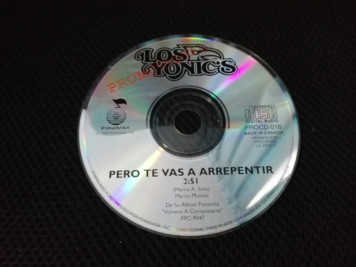 Los Yonic´s Pero Te Vas A Arrepentir Cd Sencillo Promo