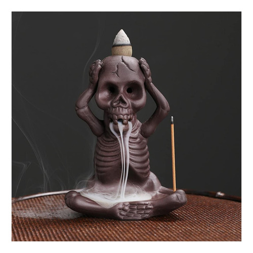 Decoración De Calavera Comeon Sostidor De Incienso De Flujo