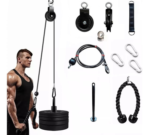 Equipo Fitness Modelo 3202 Diy Gimnasio Polea Cable Brazo Biceps Triceps