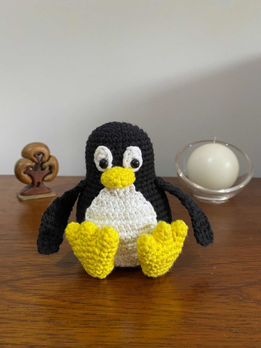 Tux Amigurumi Pinguino Linux Tejido A Crochet