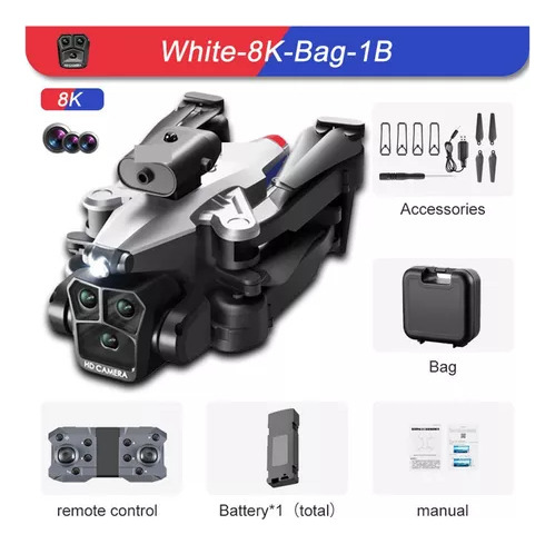 Drone De Fibra De Carbono K10 Max 8k Hd Con Tres Cámaras,