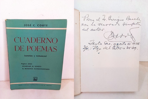 José M Corte Cuaderno De Poemas - Santa Fé 1965 1ºed Firmado