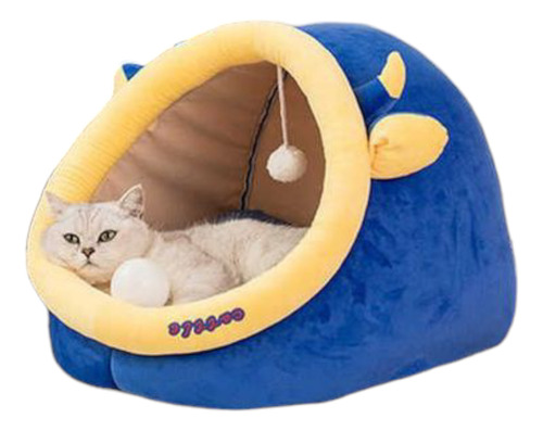 Cama   Orejitas  Blue Cow Para Perros Y Gatos M 35x40x40 Cm