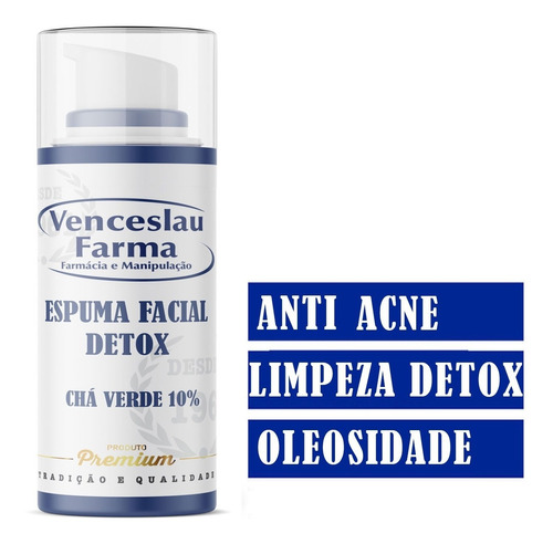 Espuma Facial De Limpeza  Detox  Chá Verde 10%  