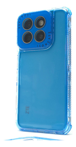 Funda 3 En 1 Para Zte A55 Case Uso Rudo Bumper Protector Rainbow Dream - Azul Zte A55