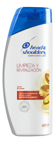  Shampoo Head & Shoulders Limpieza Y Revitalización Aceite De Argán 650ml