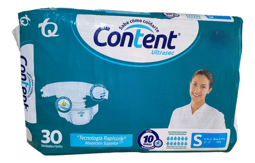 Pañales Content Talla S - Unidad a $2083