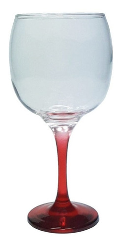 Taça De Gin Vidro Com 2 Peças Vermelho 615ml
