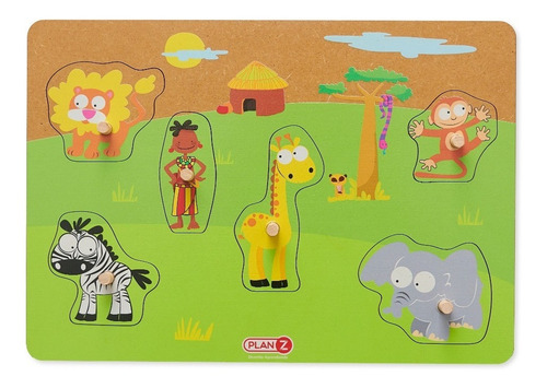 Imagen 2 de 8 de Juego Encastre Madera Con Agarre Infantil Niños