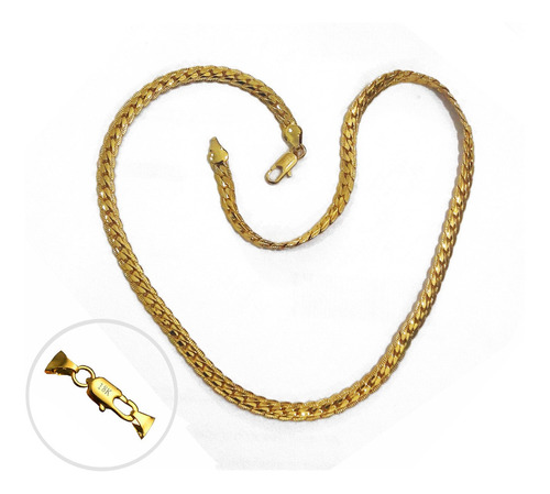 Corrente Colar Banhada A Ouro 18k 50cm X 5mm Lindíssima Fem.