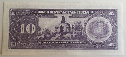 Imagen 2 de 2 de Billete Venezuela 10 Bs Junio 5 1995 Q8 Unc