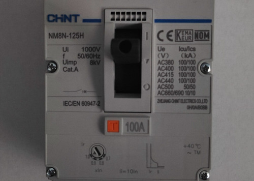 Interruptor Termomagnético Nm8n 100 A. Marca Chint