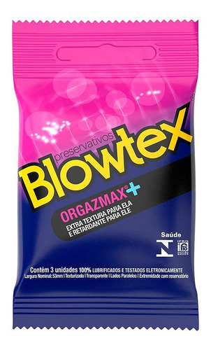 Preservativo Camisinha Blowtex Lubrificada Orgazmax - 3 Un