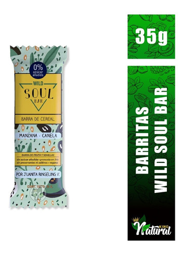 Barrita De Manzana Y Cane Wild Soul Bar 35g Natural King