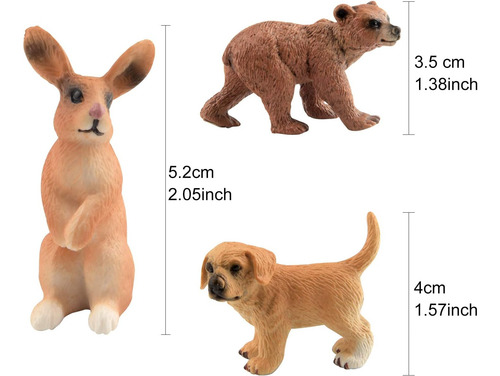 Tuparka 9pcs Conjunto De Animales Del Bosque, Figuras En Min