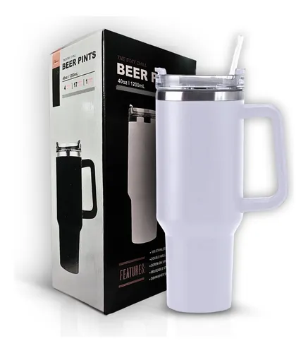 Caneca Térmica Copo 1200ml Quente Frio C/ Canudo E Tampa