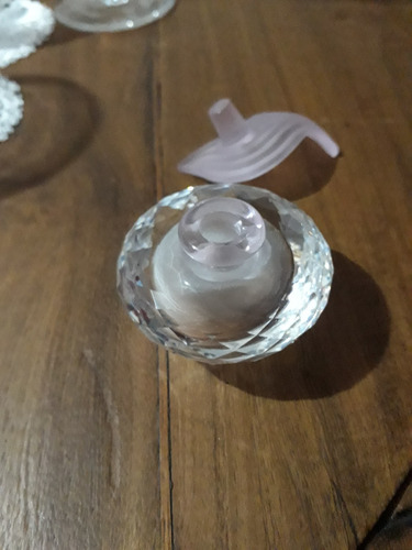 Cristal Swarosvky-perfumero Con Tapa Petalo De Rosas (a)