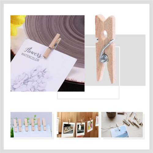 50 Mini Prendedor Pregador De Madeira Varal Decorativo 2,5cm
