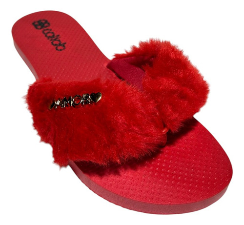 Chinelo Coloridos Rasteirinha Pelúcia
