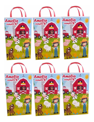 Bolsa/caja Dulcera Sorpresa Personalizada Animales Granja