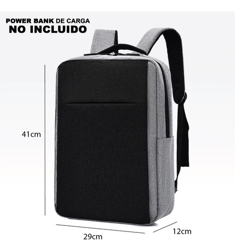 Imagen 3 de 10 de Mochila Urbana Porta Notebook Unisex + Puerto Usb