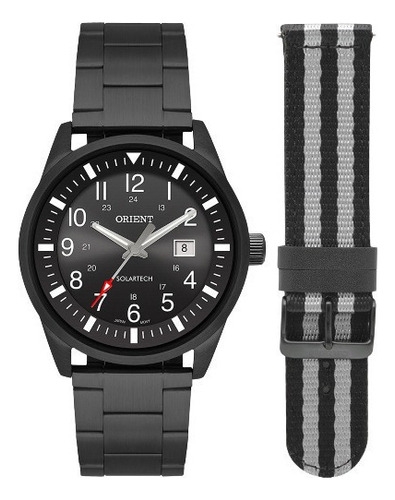 Relógio Orient Masculino Preto Solar+pulseira Mpss1044 P2px