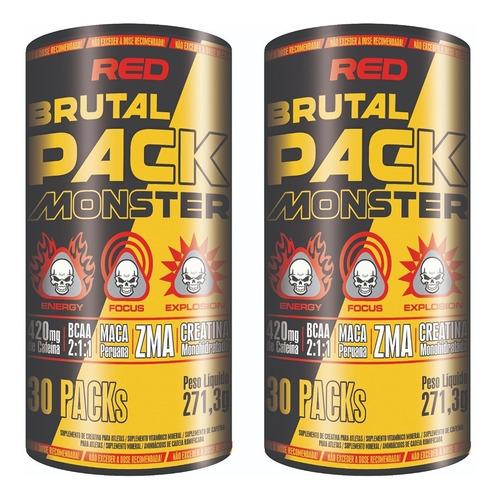 2x Brutal Pack 30 Paks Força Catabolismo Resistência Animal