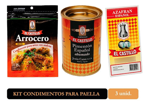 Kit Condimentos Para Paella El Castillo 3 Unid.
