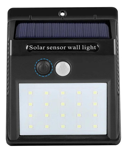 Luces Solares Led, Mxeol-003, 3pzas, 4w, 20 Led, Panel Solar Estructura Negro