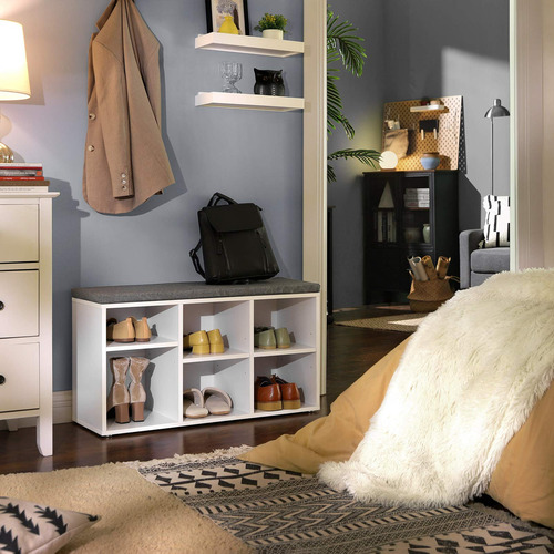 Organizador De Zapatos Estantes Ajustables Asiento Acolchado