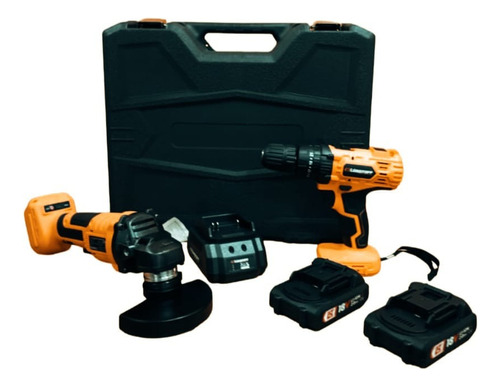 Kit Atg18-7 Lusqtoff Taladro Percutor +amoladora Inal. 18v Color Naranja Claro Frecuencia 50hz