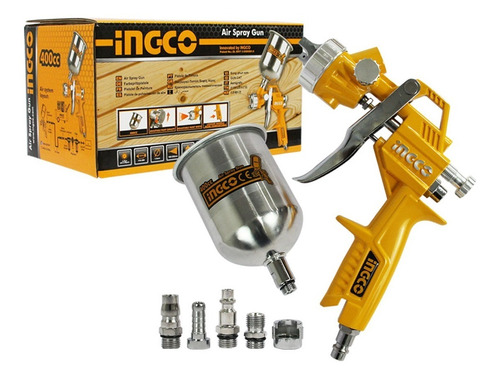 Imagen 2 de 3 de Pistola Para Pintar De Aire A Gravedad 400cc Ingco
