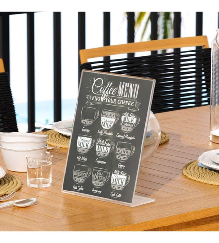 Imagen 6 de 6 de Soporte Acrílico Niubee Carteles Mesa Vertical 6pack 8.5x11