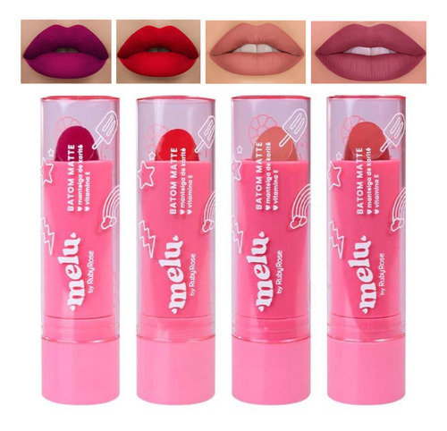 Melu By Ruby Rose - Batom Bala Matte - 4 Opções Cor Cm 05 - Raspberry