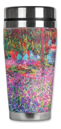 Mugzie 33-max  Monet:  Jardin Artista Taza Viaje Acero Traje