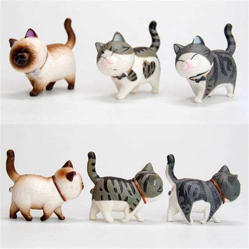 A 9 Piezas De Pvc Gatos Figurines Escritorio Mesa Gatito