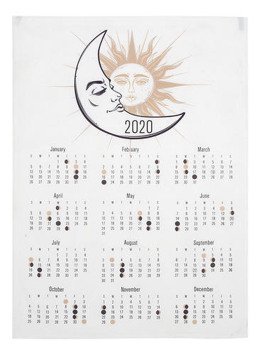 Calendario De 50 X 70 Cm, Estilo Simple, 2020, De Tela Para