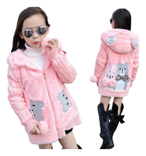 Chaqueta Con Capucha De Lana Cálida De Invierno Para Niñas