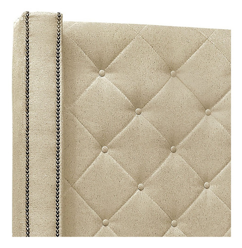 Cabeceira Casal King Cama Box 195cm Louise S06 Linho Dourado