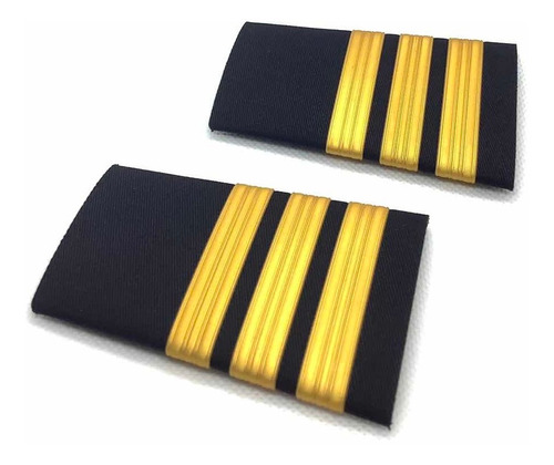 Charretera Piloto 3 Barras Doradas Premium (epaulette)