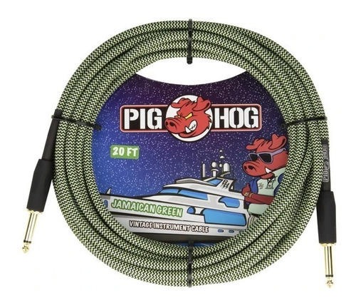 Cable Pig Hog Instrumentos Jamaican Green 6.10mt Pch20jgr